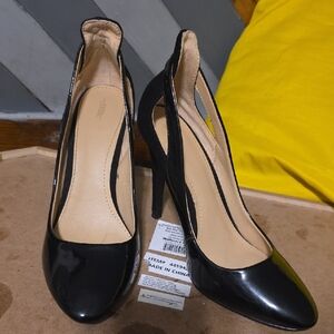 Zara Black Patent Leather Heels